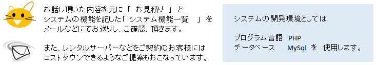 お見積りとシステム機能一覧を作成します